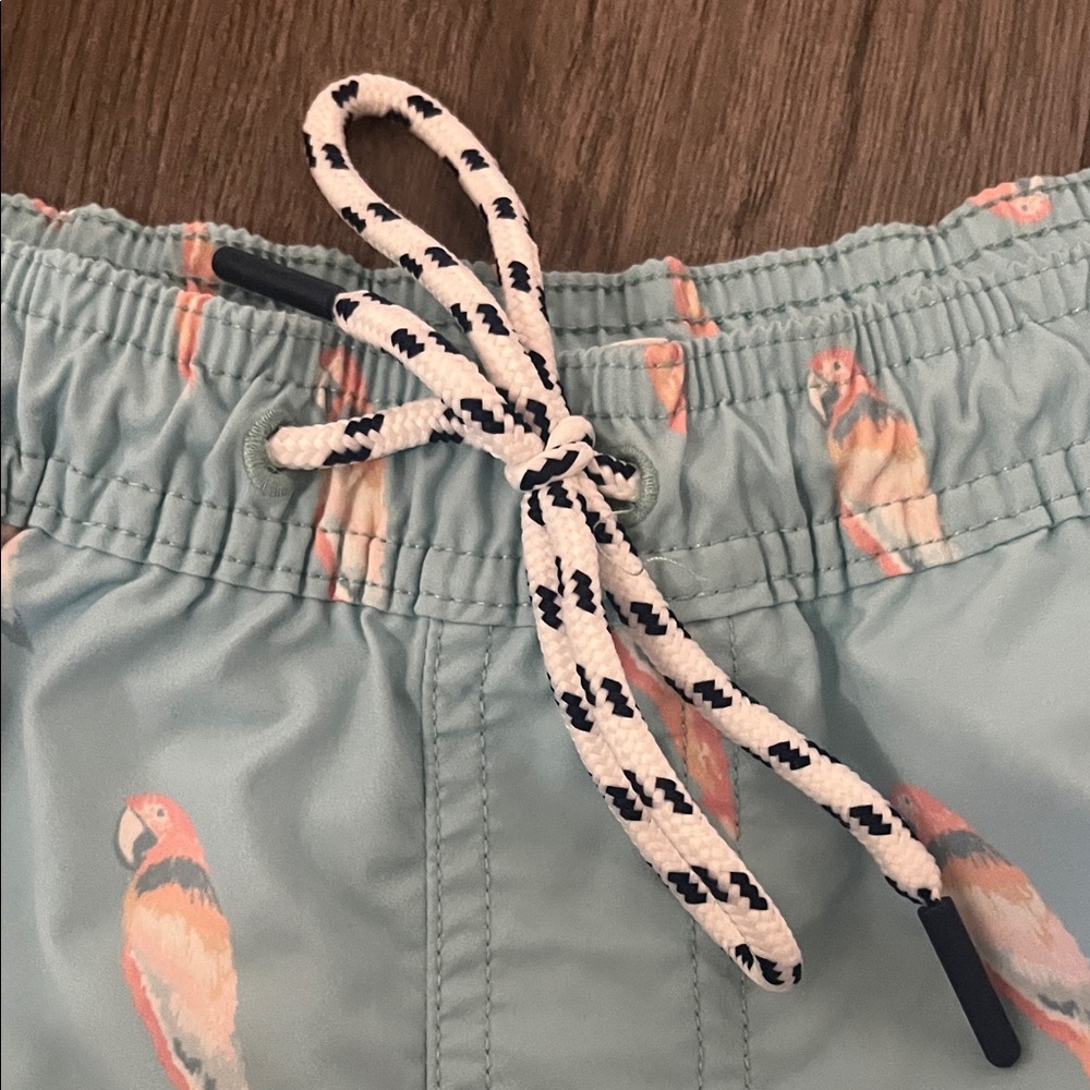 American Eagle Outfitters men's Aqua Bird Print Swim Trunks - Picture 4 of 9